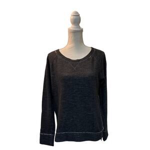 J. Crew J.Crew Medium M Sweatshirt Crew Neck Gray Zipper Hem EUC